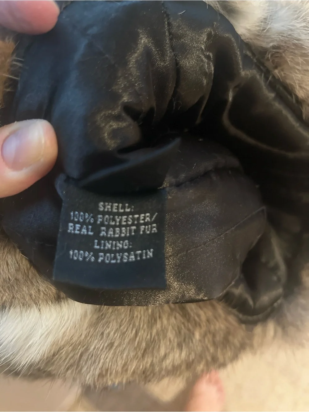 Aqua Brown rabbit Fur Trapper Hat with Earflaps